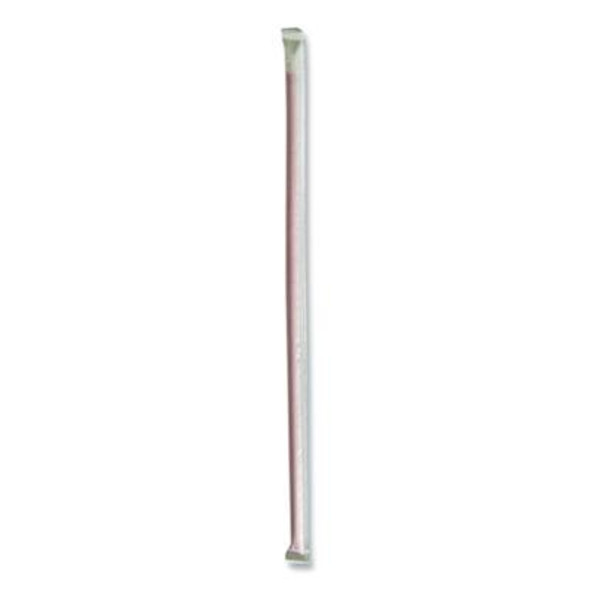 Wrapped Giant Straws, 10.25", Polypropylene, Red, 300/Pack, 4 Packs/Carton