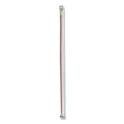 Wrapped Giant Straws, 10.25", Polypropylene, Red, 300/Pack, 4 Packs/Carton