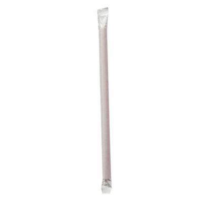 Wrapped Giant Straws, 7.75", Polypropylene, Red, 300/Pack, 24 Packs/Carton