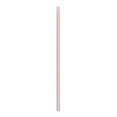 Jumbo Straws, 7.75", Polypropylene, Red/White Striped, 250/Pack, 50 Packs/Carton