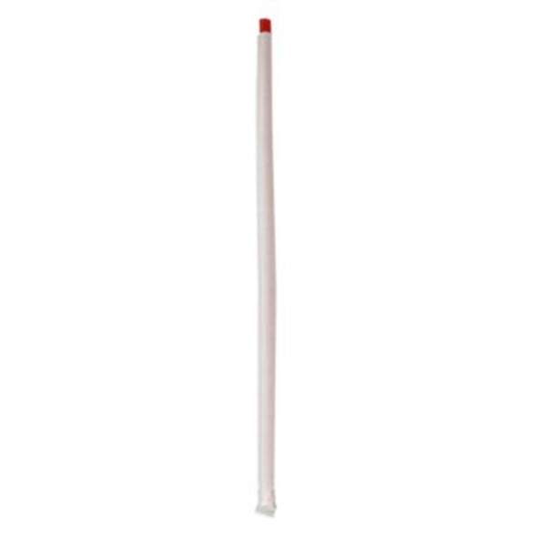 Wrapped Jumbo Straws, 10.25", Polypropylene, Red, 500/Pack, 4 Packs/Carton