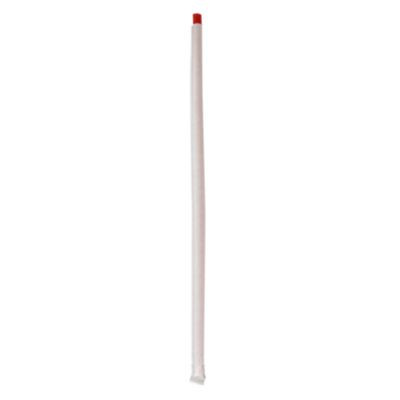 Wrapped Jumbo Straws, 10.25", Polypropylene, Red, 500/Pack, 4 Packs/Carton
