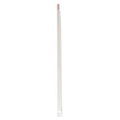 Wrapped Jumbo Straws, 10.25", Polypropylene, Red/White Striped, 500/Pack, 4 Packs/Carton