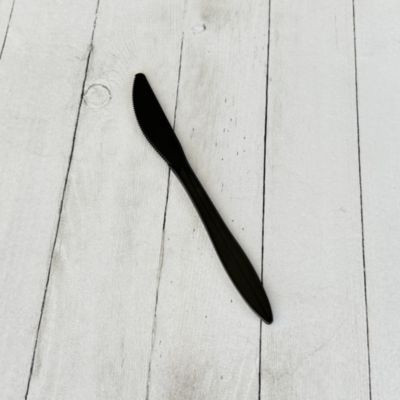 Mediumweight Polypropylene Cutlery, Knife, Plastic, Black, 1,000/Carton