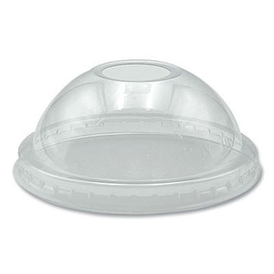 Pet Cold Cup Dome Lids, Fits 9 Oz To 10 Oz Cold Cups, Plastic, Clear, 100/Pack