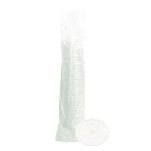 Pet Cold Cup Straw-Slot Lids, Fits 9 Oz Squat/12 Oz Cold Cups, Plastic, Clear, 100/Pack