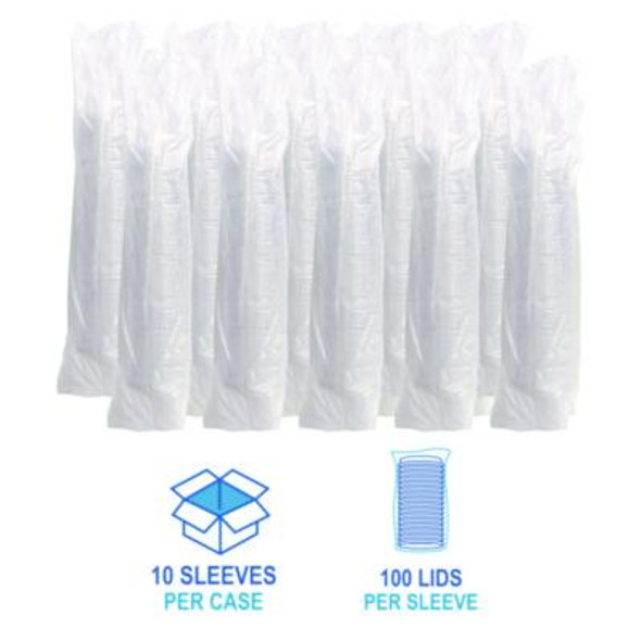 Pet Cold Cup Straw-Slot Lids, Fits 9 Oz Squat/12 Oz Cold Cups, Plastic, Clear, 1,000/Carton