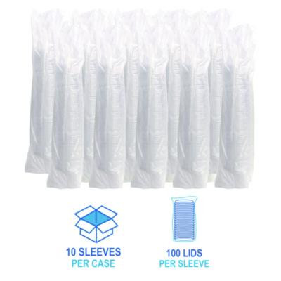 Pet Cold Cup Straw-Slot Lids, Fits 9 Oz Squat/12 Oz Cold Cups, Plastic, Clear, 1,000/Carton