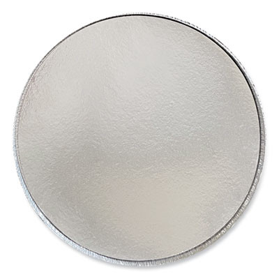 Round Aluminum To-Go Containers With Lid, 48 Oz, 9" Diameter x 1.66" h, Silver, 200/Carton