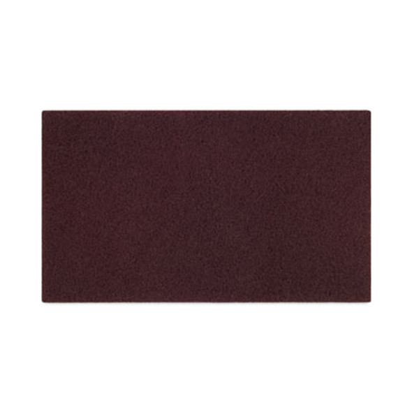 Deep Scrub Pads, 28 x 14, Maroon, 10/Carton