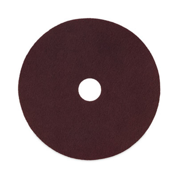Deep Scrub Pads, 16" Diameter, Maroon, 10/Carton
