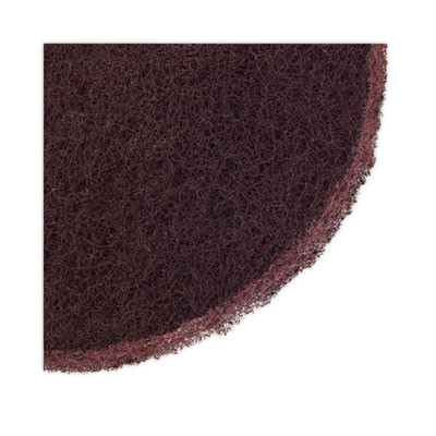 Deep Scrub Pads, 16" Diameter, Maroon, 10/Carton