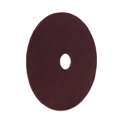 Deep Scrub Pads, 20" Diameter, Maroon, 10/Carton
