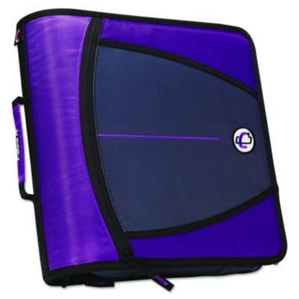 Large Capacity Zipper Binder, 3 Rings, 3" Capacity, 11 X 8.5, Purple