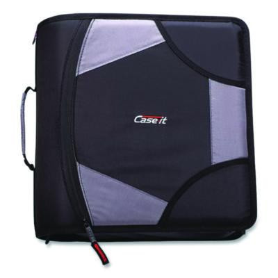 King Size Mighty Zip Tab Binder, 3 Rings, 4" Capacity, 11 X 8.5, Black