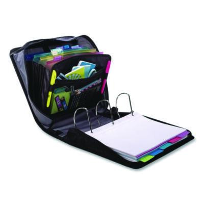 King Size Mighty Zip Tab Binder, 3 Rings, 4" Capacity, 11 X 8.5, Black