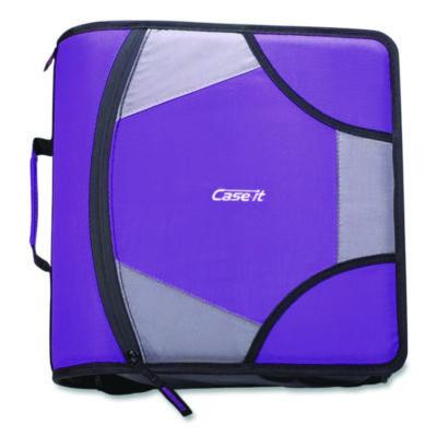 King Size Mighty Zip Tab Binder, 3 Rings, 4" Capacity, 11 X 8.5, Purple