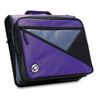 Universal Zipper Binder, 3 Rings, 2" Capacity, 11 X 8.5, Purple/Gray Accents