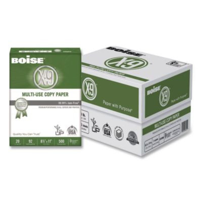 X-9 Multi-Use Copy Paper, 92 Bright, 20 Lb Bond Weight, 8.5 x 11, White, 500 Sheets/Ream, 5 Reams/Carton