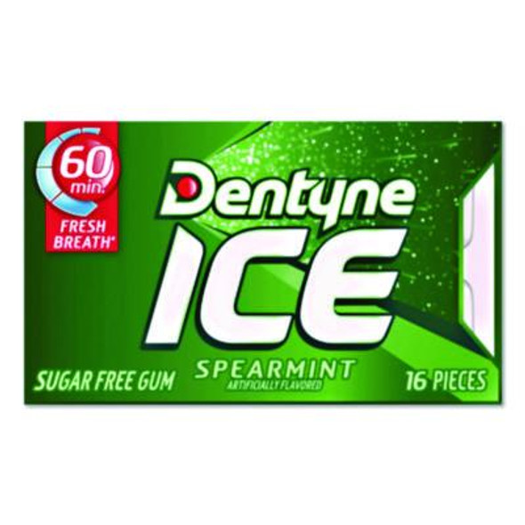 Sugarless Gum, Spearmint, 16 Pieces/Pack, 9 Packs/Box
