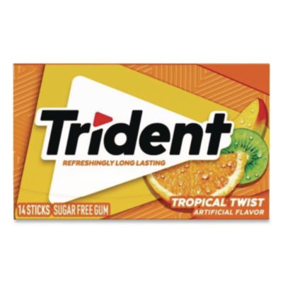 Sugar-Free Gum, Tropical Twist, 14 Sticks/Pack, 12 Packs/Box