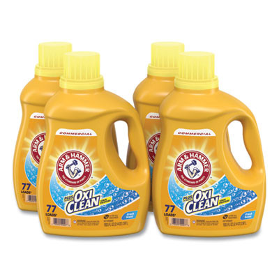 Oxiclean Concentrated Liquid Laundry Detergent, Fresh Scent, 100.5 Oz Bottle, 4/Carton