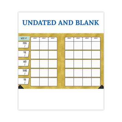 Teachers Planner, Weekly/Monthly, 7 Classes, Chevron Artwork, Multicolor Cover, 11 x 8.5 Sheets, 12-Month (July To June)