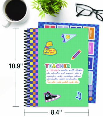 Teacher Planners, Weekly/Monthly, 7 Classes, We Stick Together, Multicolor Cover, 11 x 8.5 Sheets, 12-Month (July To June)