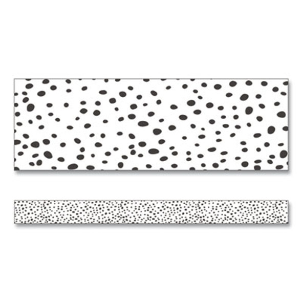 Straight Borders, Dotted, 3" x 3 Ft, Black/White, 12/Pack