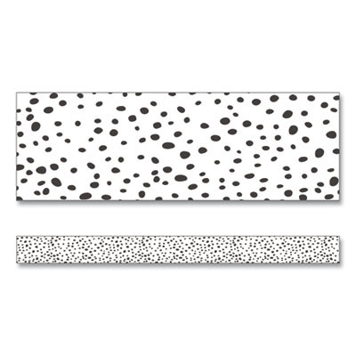 Straight Borders, Dotted, 3" x 3 Ft, Black/White, 12/Pack