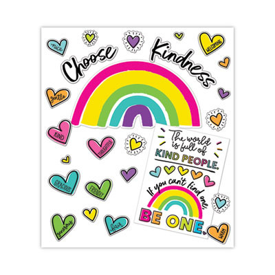 Motivational Bulletin Board Sets, 75-Piece Set, Kind Vibes, 30" x 16", Multicolor
