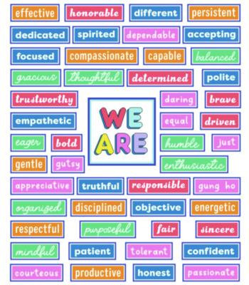 Motivational Bulletin Board Sets, 52-Piece Set, We Stick Together: Motivational, 7.9" x 15", Multicolor