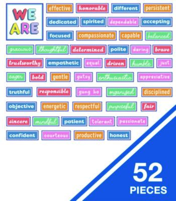 Motivational Bulletin Board Sets, 52-Piece Set, We Stick Together: Motivational, 7.9" x 15", Multicolor