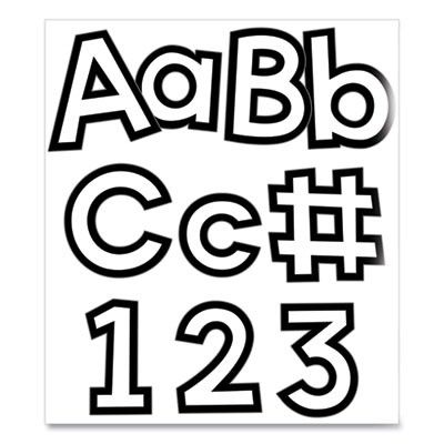 Ez Letter Combo Packs, 4" Tall, White Characters, Black Background, 219 Pieces