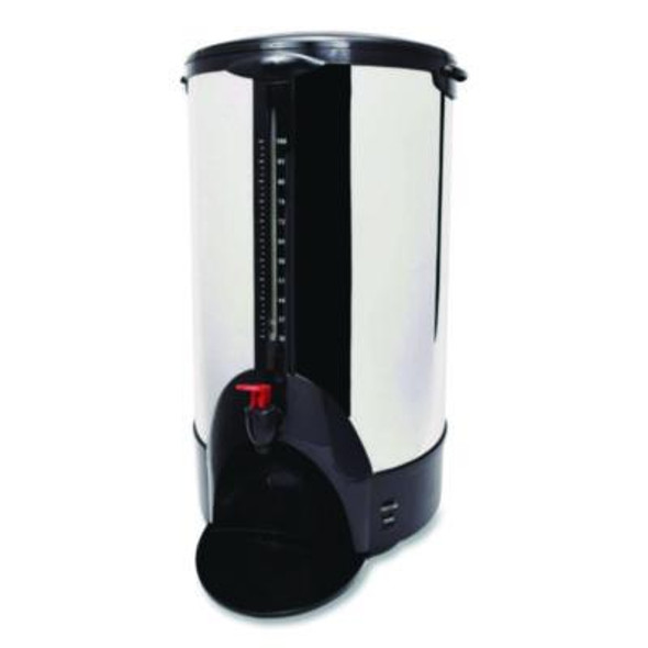 Home/Business 100-Cup Double-Wall Percolating Urn, Stainless Steel