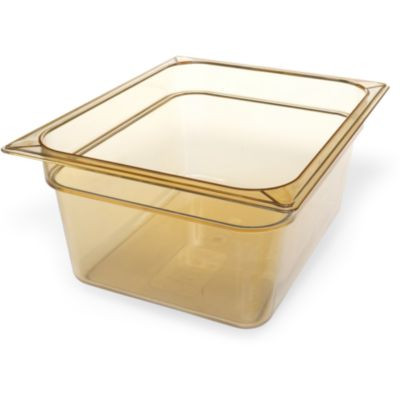 Storplus High Heat Food Pan, 8.7 Qt, 10.38 x 12.75 x 6, Amber, Plastic