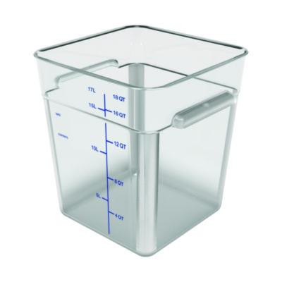 Squares Polycarbonate Food Storage Container, 6 Qt, 8.75 x 8.75 x 7.31, Clear, Plastic