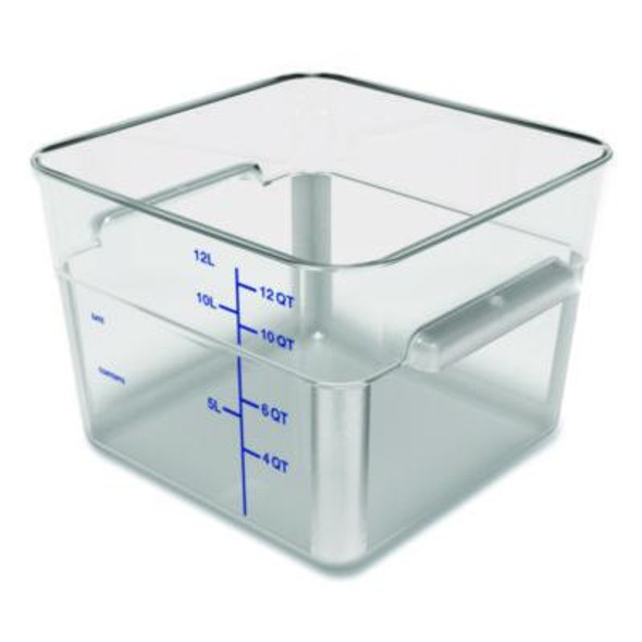 Squares Polycarbonate Food Storage Container, 12 Qt, 11.13 x 11.13 x 8.25, Clear, Plastic