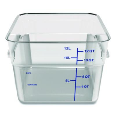 Squares Polycarbonate Food Storage Container, 12 Qt, 11.13 x 11.13 x 8.25, Clear, Plastic