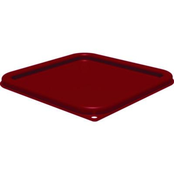 Squares Food Storage Container Lid, 9 x 9 x 0.63, Red, Plastic