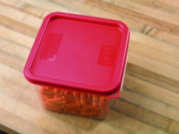 Squares Food Storage Container Lid, 9 x 9 x 0.63, Red, Plastic