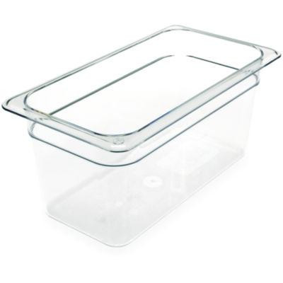 Storplus Polycarbonate Food Pan, 5.7 Qt, 6.88 x 12.75 x 6, Clear, Plastic