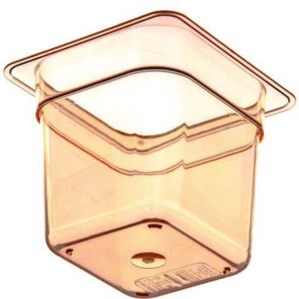 Storplus High Heat Food Pan, 2.5 Qt, 6.38 x 6.75 x 6, Amber, Plastic