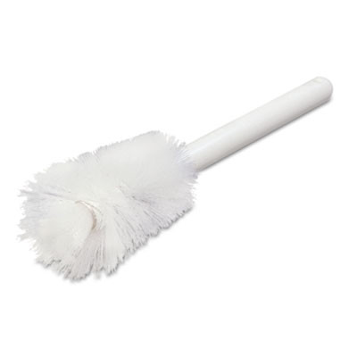 Sparta Handle Bottle Brush For Pint Bottles, White Polyester Bristles, 4.5" Brush, 7.5" White Plastic Handle 12/Carton