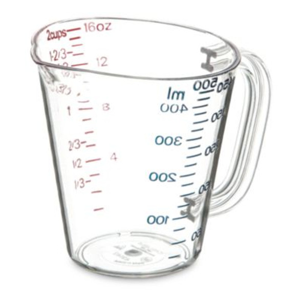 Commercial Measuring Cup, 1 Pt, Plastic, Clear