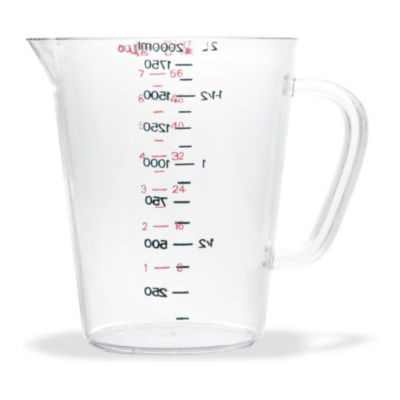 Commercial Measuring Cup, 0.5 Gal, Plastic, Clear