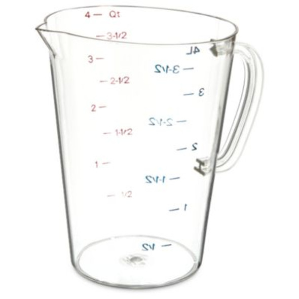 Commercial Measuring Cup, 1 Gal, Plastic, Clear