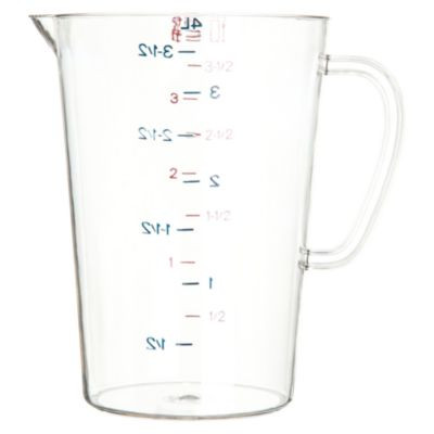 Commercial Measuring Cup, 1 Gal, Plastic, Clear