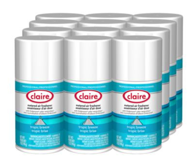 Metered Air Freshener, 7 Oz Aerosol Spray, Tropic Breeze, 12/Carton