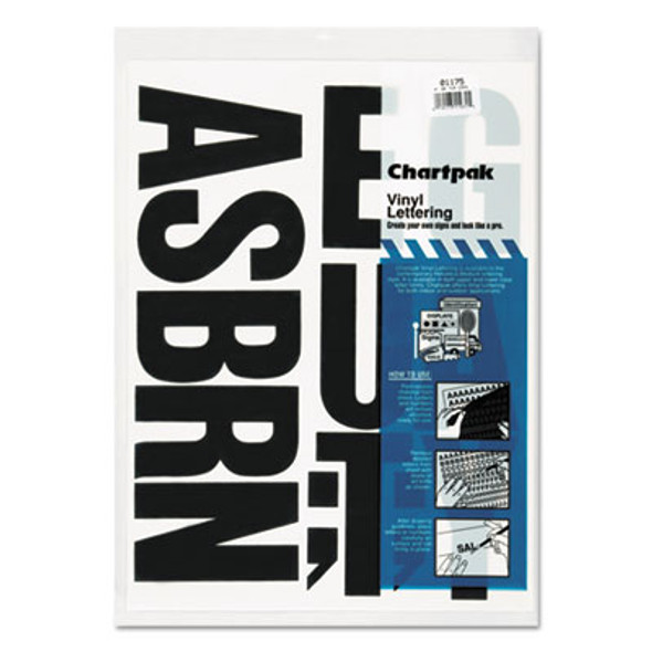 Press-On Vinyl Self-Adhesive Uppercase Letters, 4" Tall, Black Characters, 58/Pack